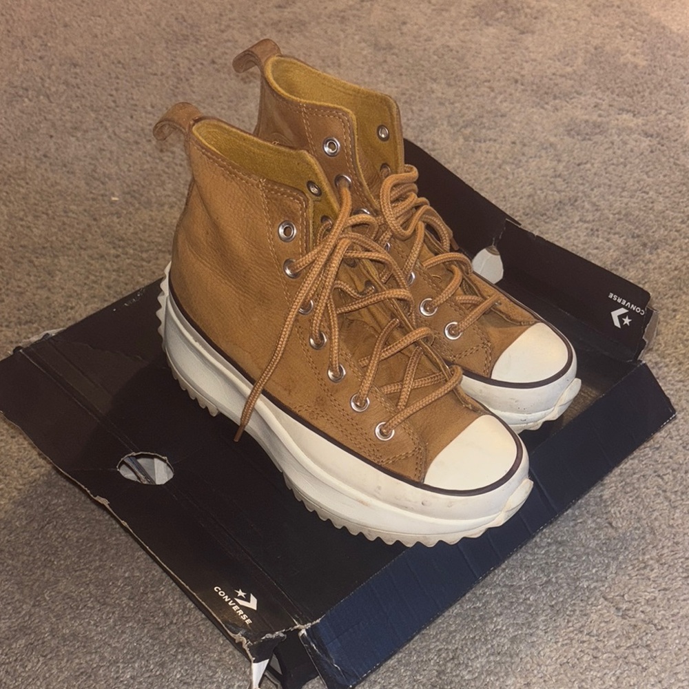 Converse Platform High-Tops in Brown and White
